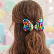 Dazzling Butterfly Sequin Hair Bow Clip
