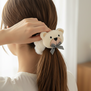 Adorable Teddy Bear Plush Hair Ties - Crystal Collection