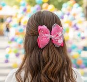 Dazzling Heart Princess Bow Clip - 15CM Statement Hair Accessory