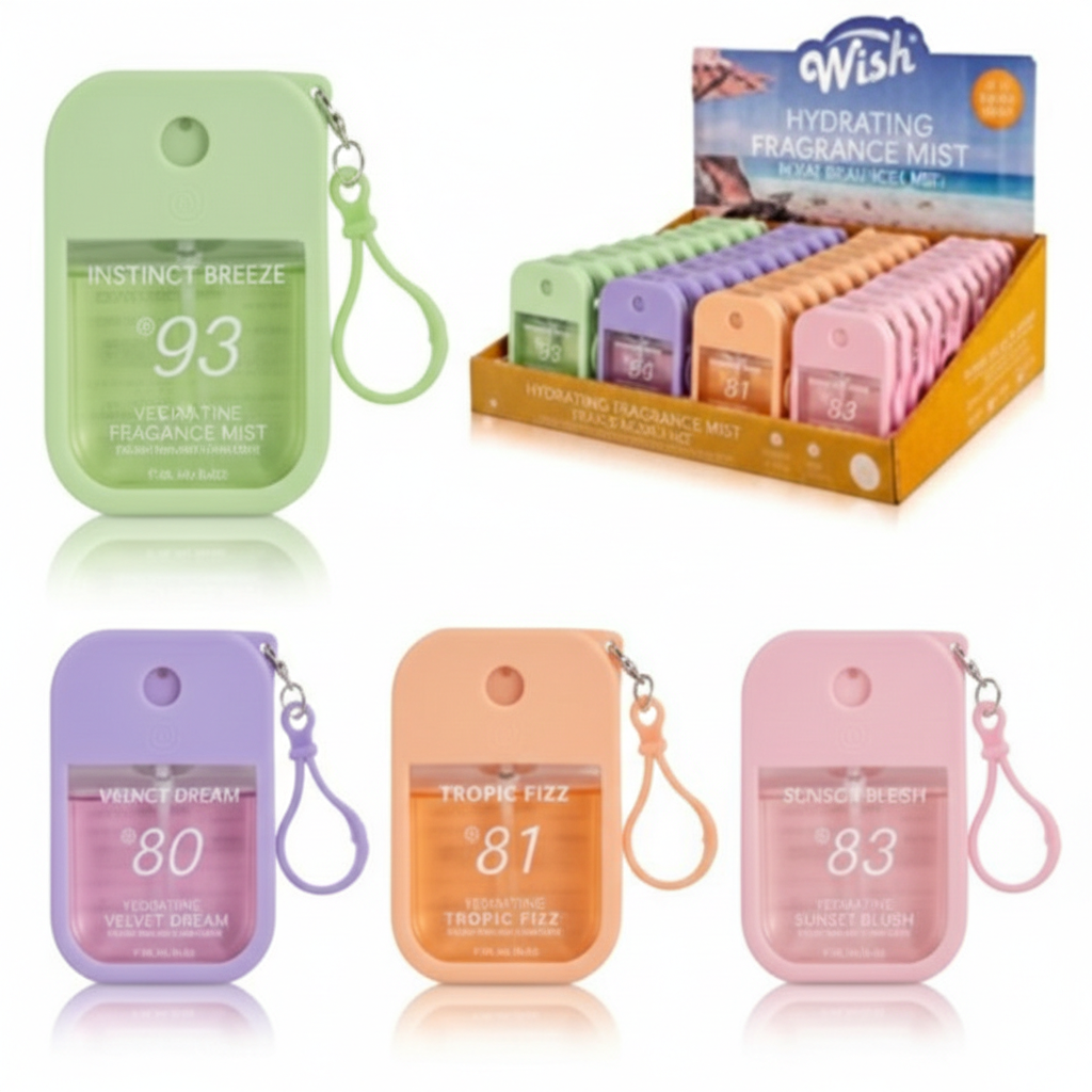 WISH Hydrating Fragrance Mist with Silicone Holder (1.2oz/38ml) - 40PCS