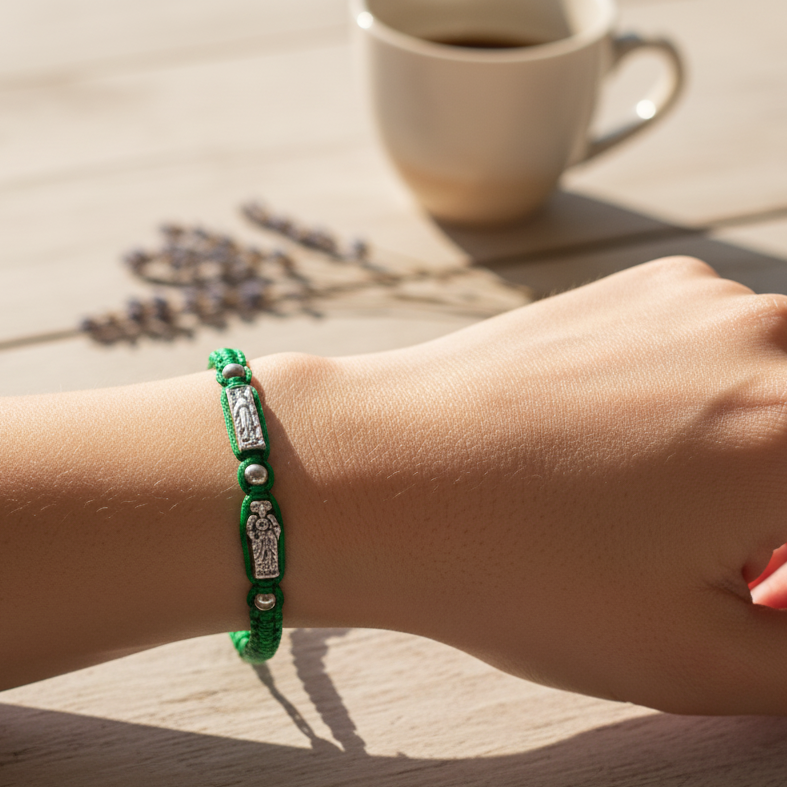 Modern Faith: Green Cord & Silver Bar Charm Bulk Collection