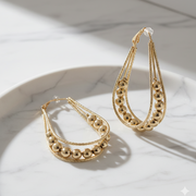 The Cascade Teardrop Hoops | Multi-Layer Beaded Dangle Earrings