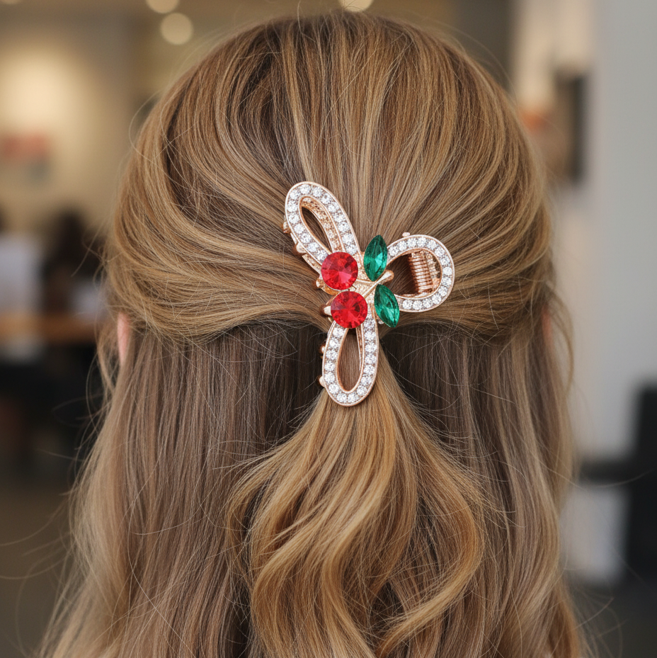 Butterfly Rhinestone Hair Clip – Elegant Crystal Claw Clip for Women