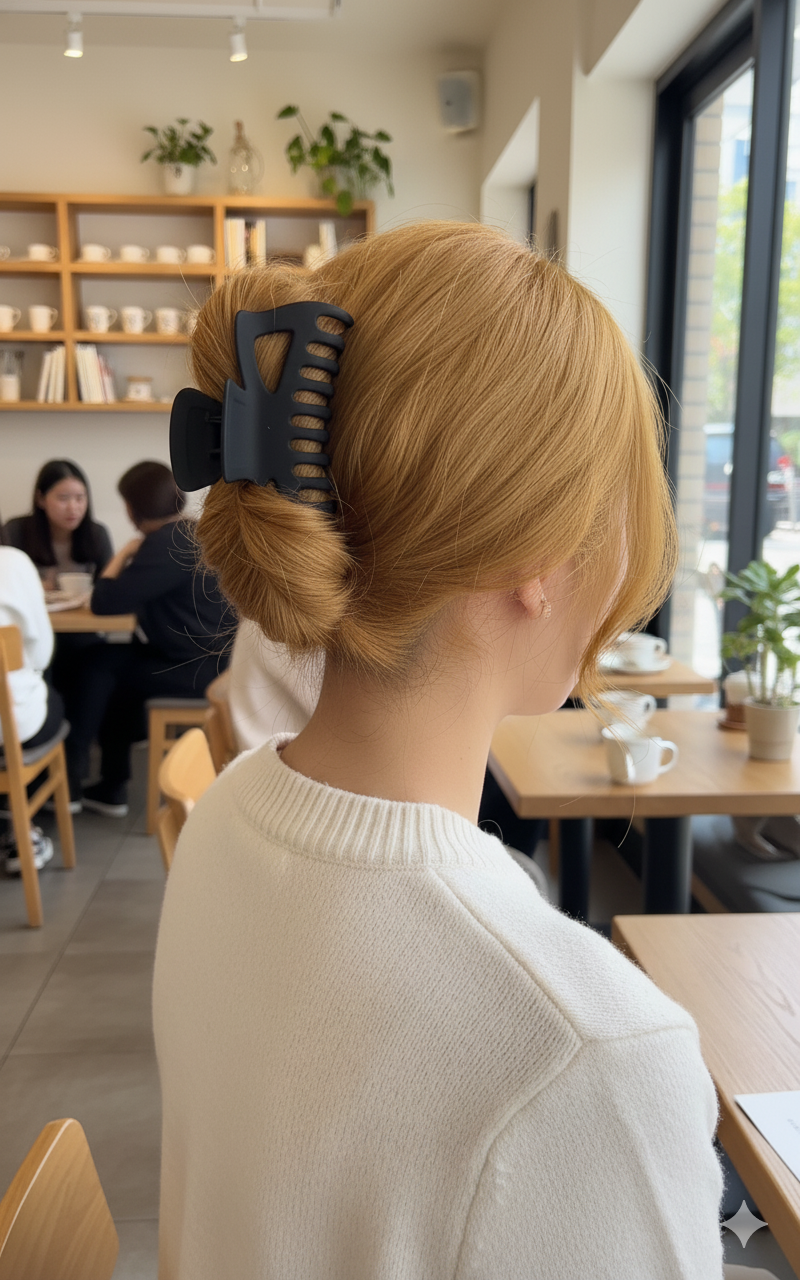 Extra-Long Matte Black Claw Clip for Thick Hair | 14 cm