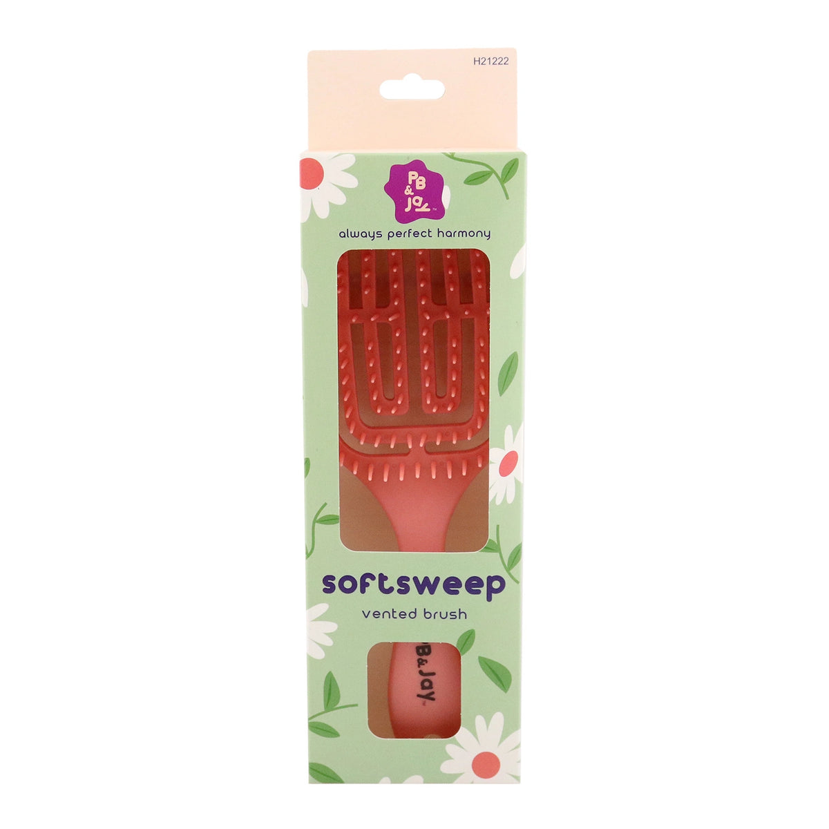 PB & Jay Softsweep Vented Detangling Hair Brush – Coral Pink & Powder Blue (12pcs)