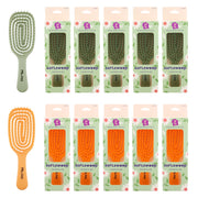 PB & Jay Softsweep Curved Vented Detangling Hair Brush – Sage Green & Apricot Orange 12pcs