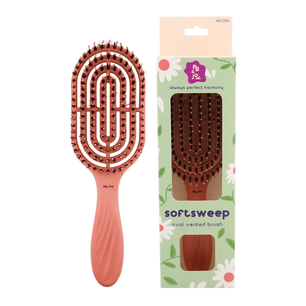 PB & Jay Softsweep Oval Vented Detangling Hair Brush – Lavender & Terracotta (12pcs)