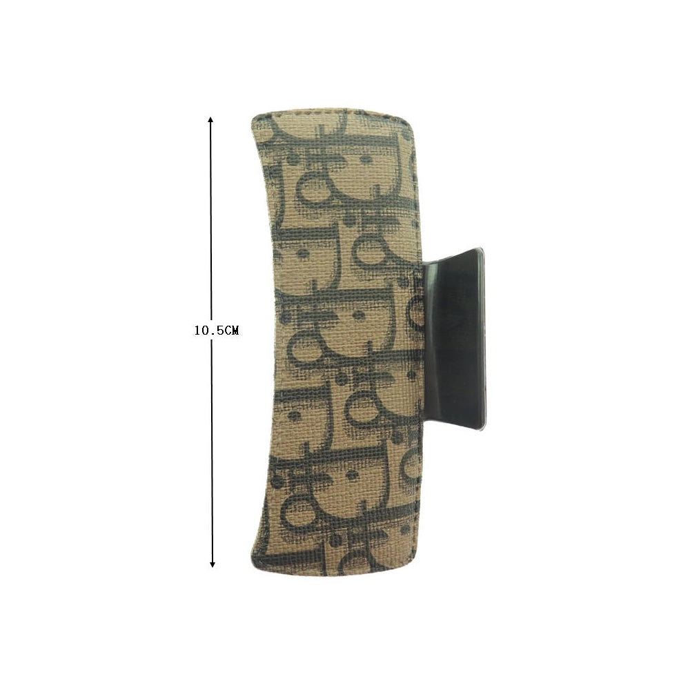 Large Canvas Monogram Hair Claw Clip – 10.5cm (H2453)