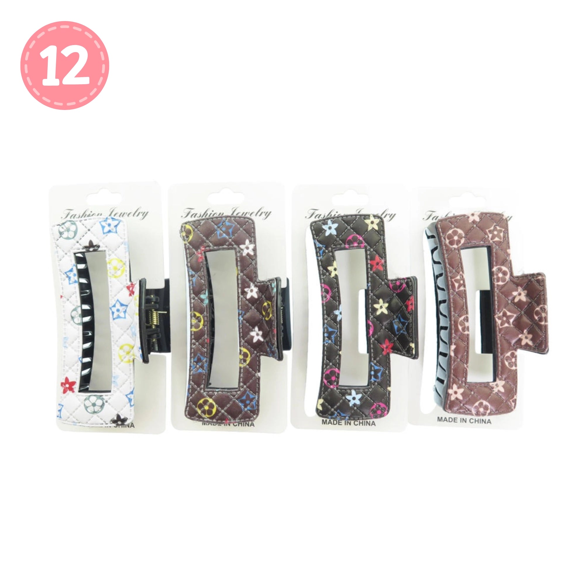 Luxury Look Quilted Monogram Claw Clip for Designer Style | 10.5cm