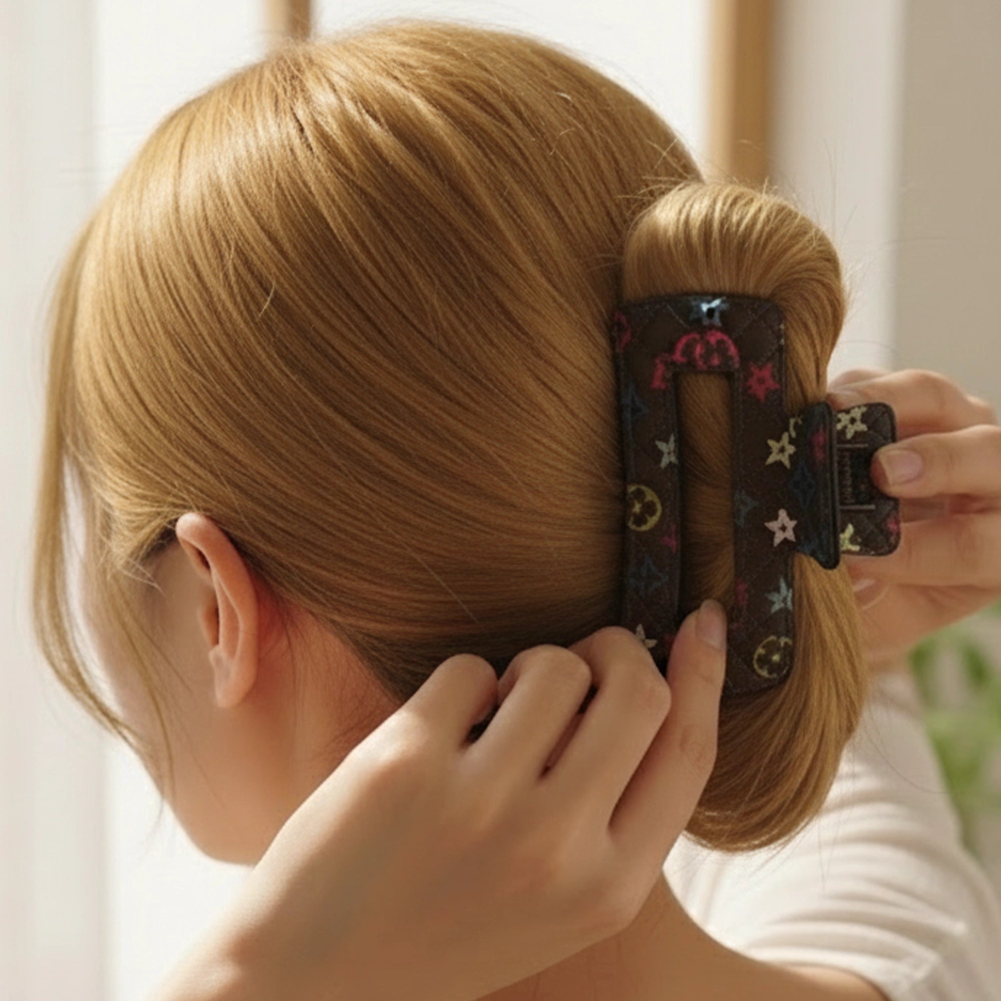Luxury Look Quilted Monogram Claw Clip for Designer Style | 10.5cm
