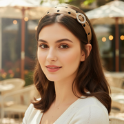 Polka Dot Rhinestone Headband for Women & Girls – Stylish Padded Fashion Hair Band (HB-6007AT)