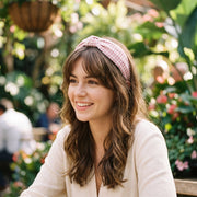 Women’s Houndstooth & Gingham Knotted Fabric Wide Headband – Multi-Color 12pcs (HB-6019AT)