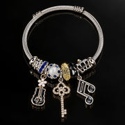 HB00040 - Gold Plated Charm Bracelet – 100% Brass Music & Key Charm Bracelet