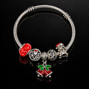 HB00047 - Gold Plated Christmas Charm Bracelet – 100% Brass Holiday Jewelry
