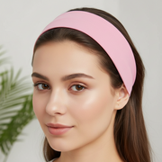 2-Piece Polka Dot & Solid Wide Fabric Headband Set (22cm x 6cm) – Soft Stretch Hair Wraps for Women, Girls, & Toddlers (HBE-30013)