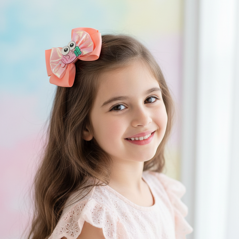 12pc Large Mermaid Sea Creature Hair Bows for Girls – 6-Inch Ribbon Alligator Clips, Cute Fish and Ocean Theme Hair Accessories Set for Toddlers & Kids (HC-26971P)