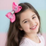 Large Cartoon Cat Hair Bow Clips for Girls – 6-Inch Colorful Grosgrain Ribbon Bowknot Hair Accessories, Cute Character Ponytail Alligator Clips, Bulk Set (HC-26978K)