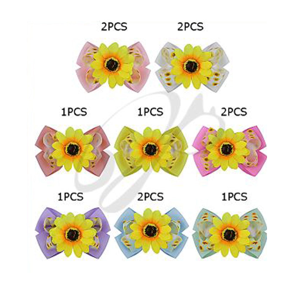 Jumbo Sunflower Ribbon Bow Hair Clip | Bright Floral & Ribbon Hair Accessory for Girls