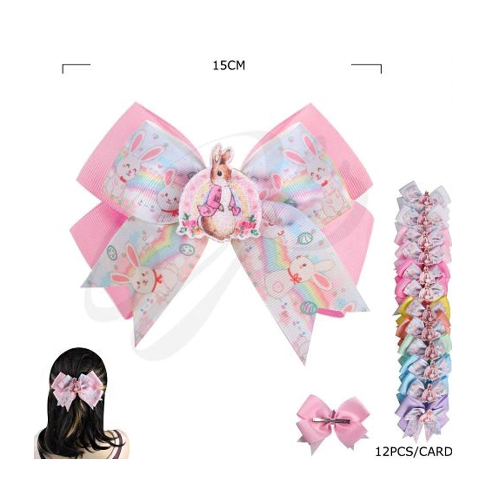 Pastel Bunny Joy Jumbo Hair Bows (HC-28527EA)