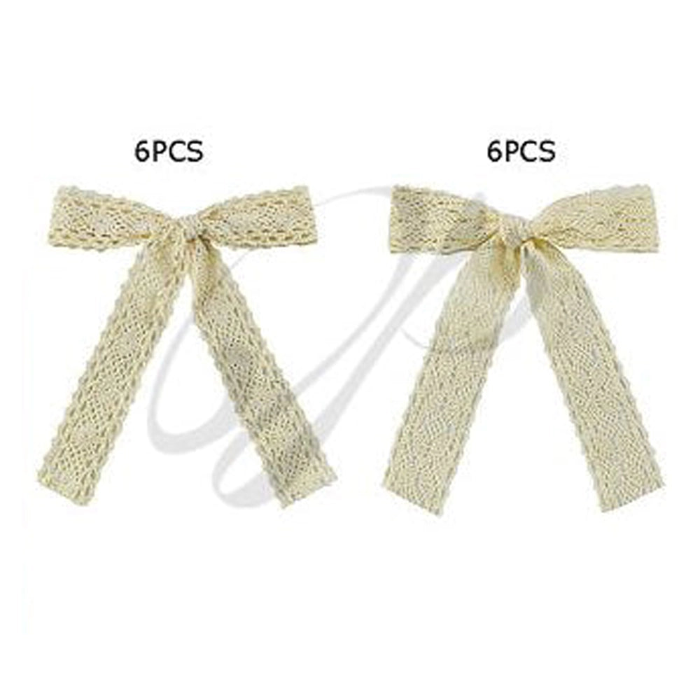 French Lace Long Tail Hair Bow Clip - Vintage Crochet Style Accessory