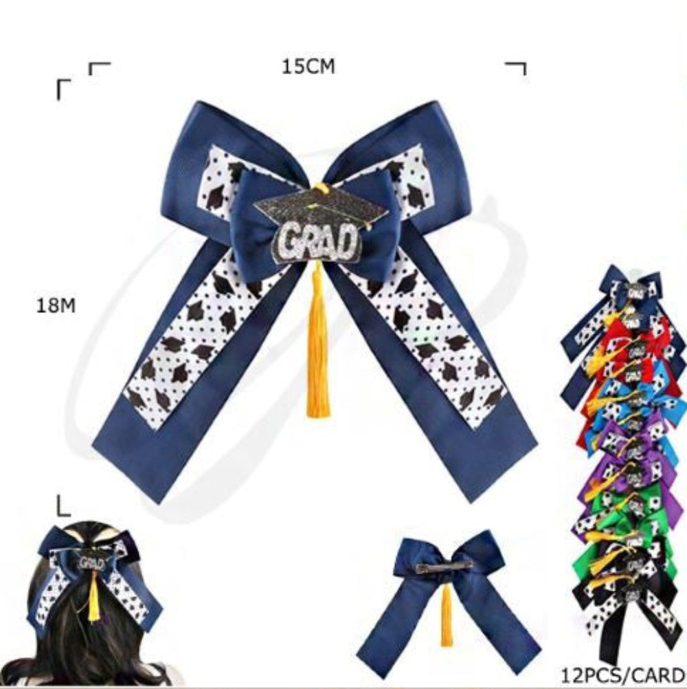 Grad Glam Hair Bow Clip - Celebrate Your Achievement!