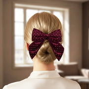 Large Glitter Polka Dot Hair Bow Clips - 12-Piece Set (HC-29477M)