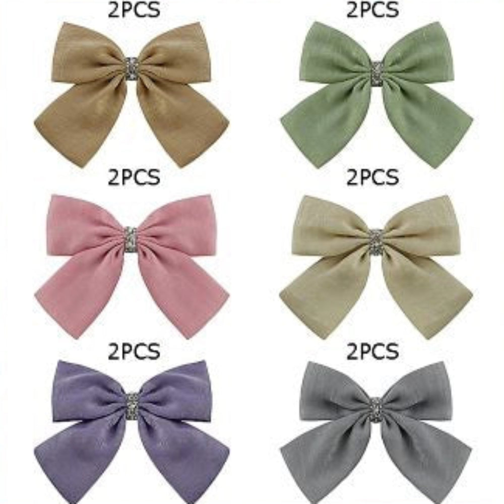 Elegant 15cm Rhinestone Center Large Hair Bow - Professional Quality Hair Accessories HC-29537BN