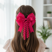 12pc Extra Large 15cm Cheerleader Hair Bows with Corkscrew Streamers (HC-29545R)