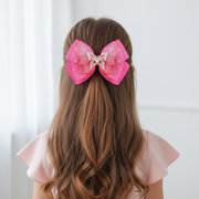 Enchanting Butterfly Hair Bows - 15cm Glitter & Tulle Alligator Clips (12-Piece Set) (HC-29549P)