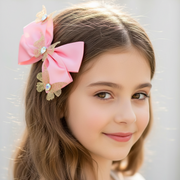 12pc Rhinestone Butterfly Satin Hair Bow Set – Sparkly Alligator Clips for Girls & Toddlers (15cm / 6 Inch) (HC-29603M)