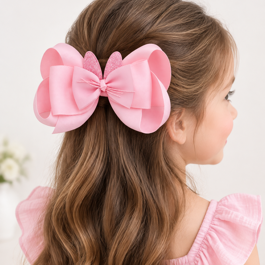 15CM Layered Grosgrain Butterfly Ribbon Hair Bows – Alligator Clips Assorted Colors 12-Piece Wholesale Pack (HC-29757P1)