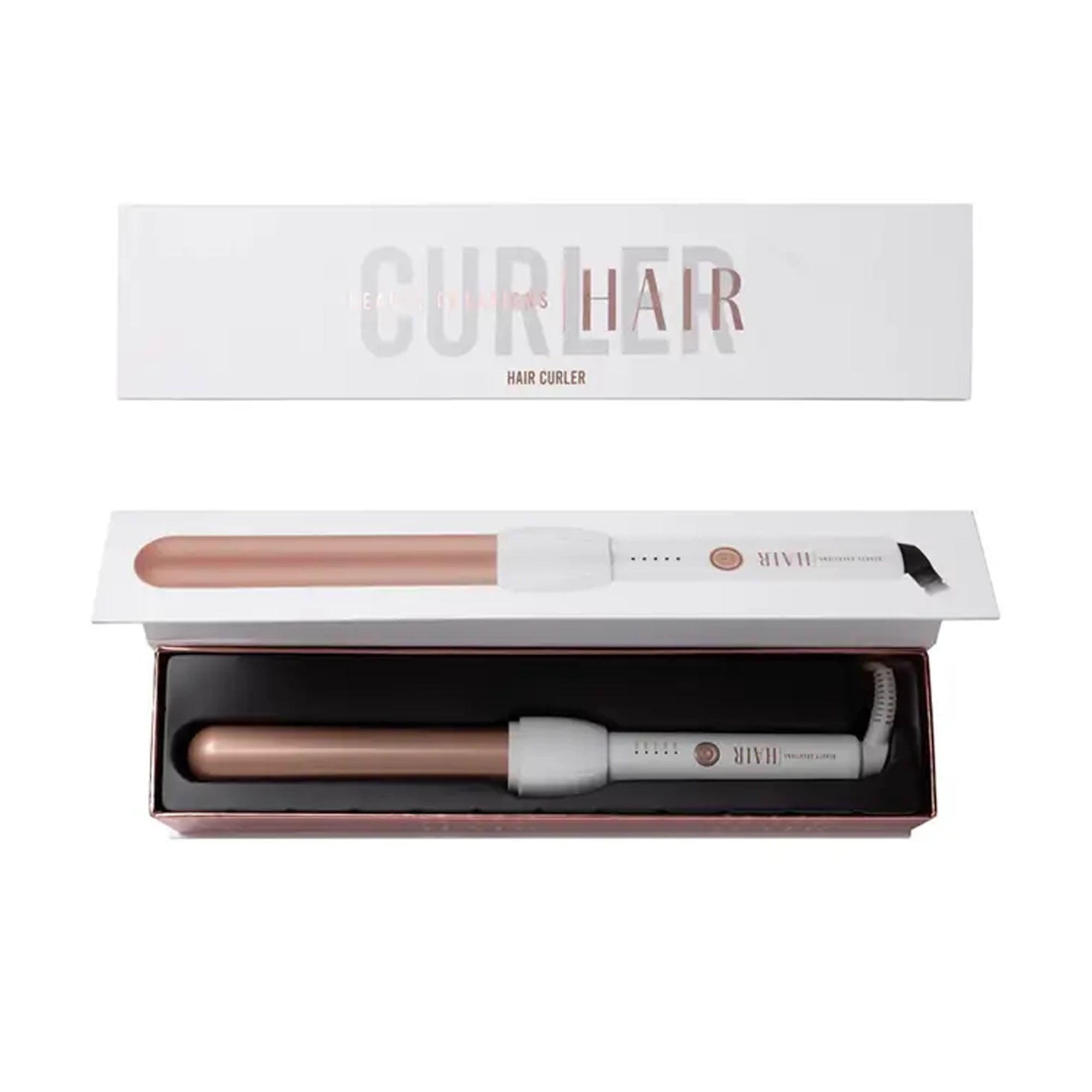 Beauty Creations - 1" Hair Curler – Rose Gold Ceramic Curling Wand with Adjustable Temperature Control