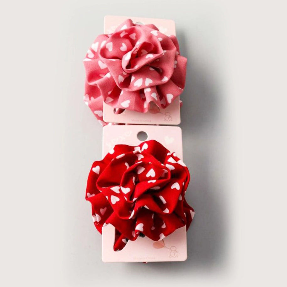 Sweetheart Ruffle Flower Hair Claw Clip