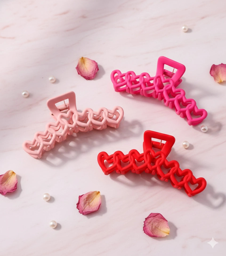 Sweetheart Chain Hair Claw Clip | Y2K Trendy Acrylic Hair Accessory