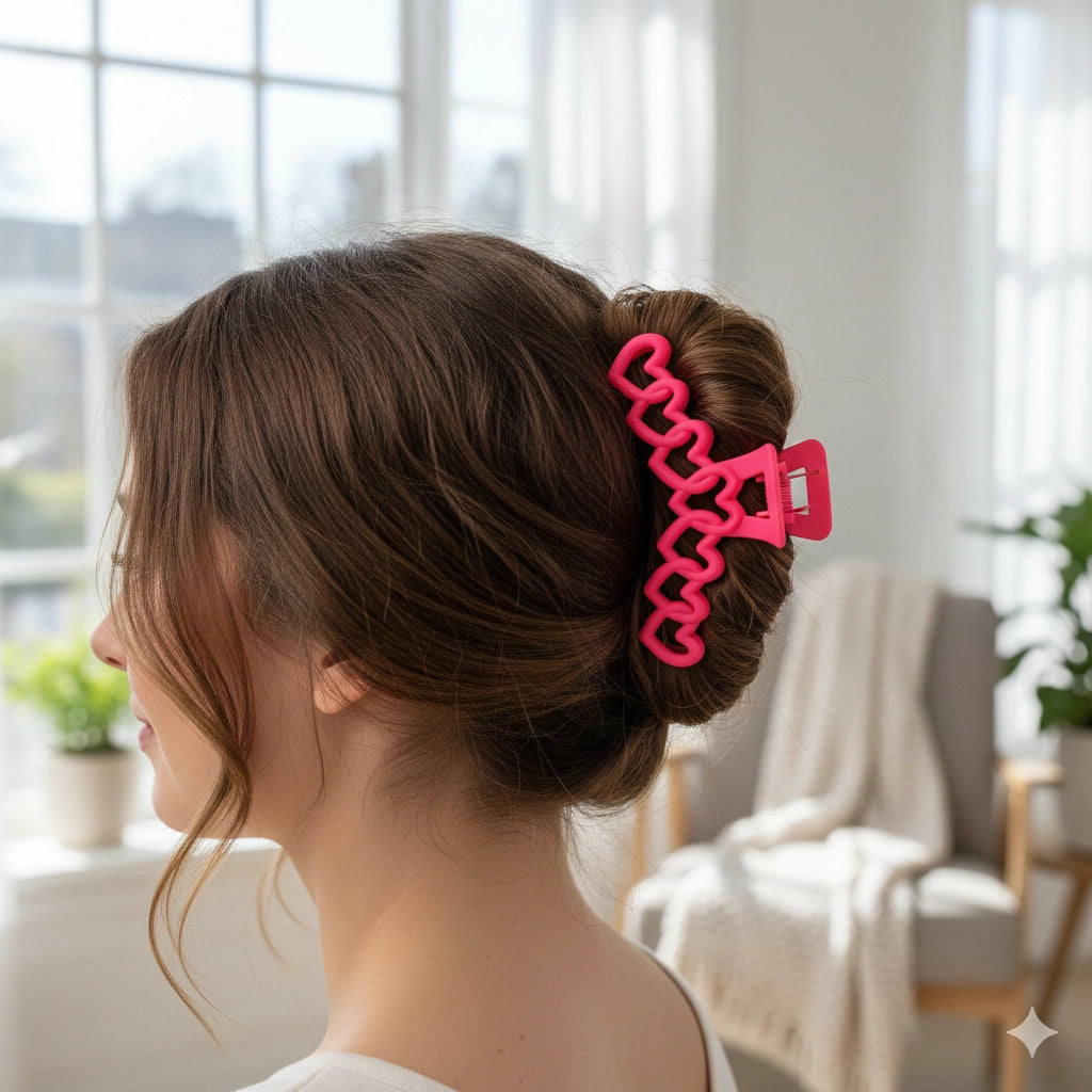 Sweetheart Chain Hair Claw Clip | Y2K Trendy Acrylic Hair Accessory
