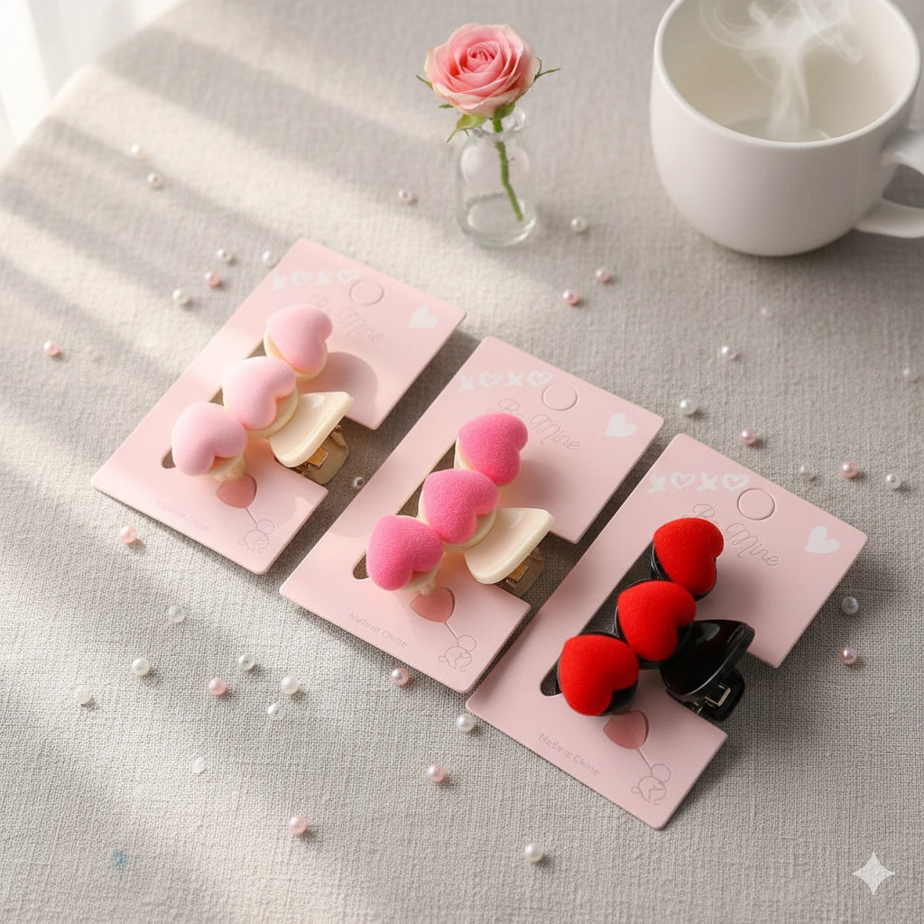 Cute Heart Claw Clip | Aesthetic Matte Finish Hair Clip | Y2K Trendy Hair Accessories for Women & Girls