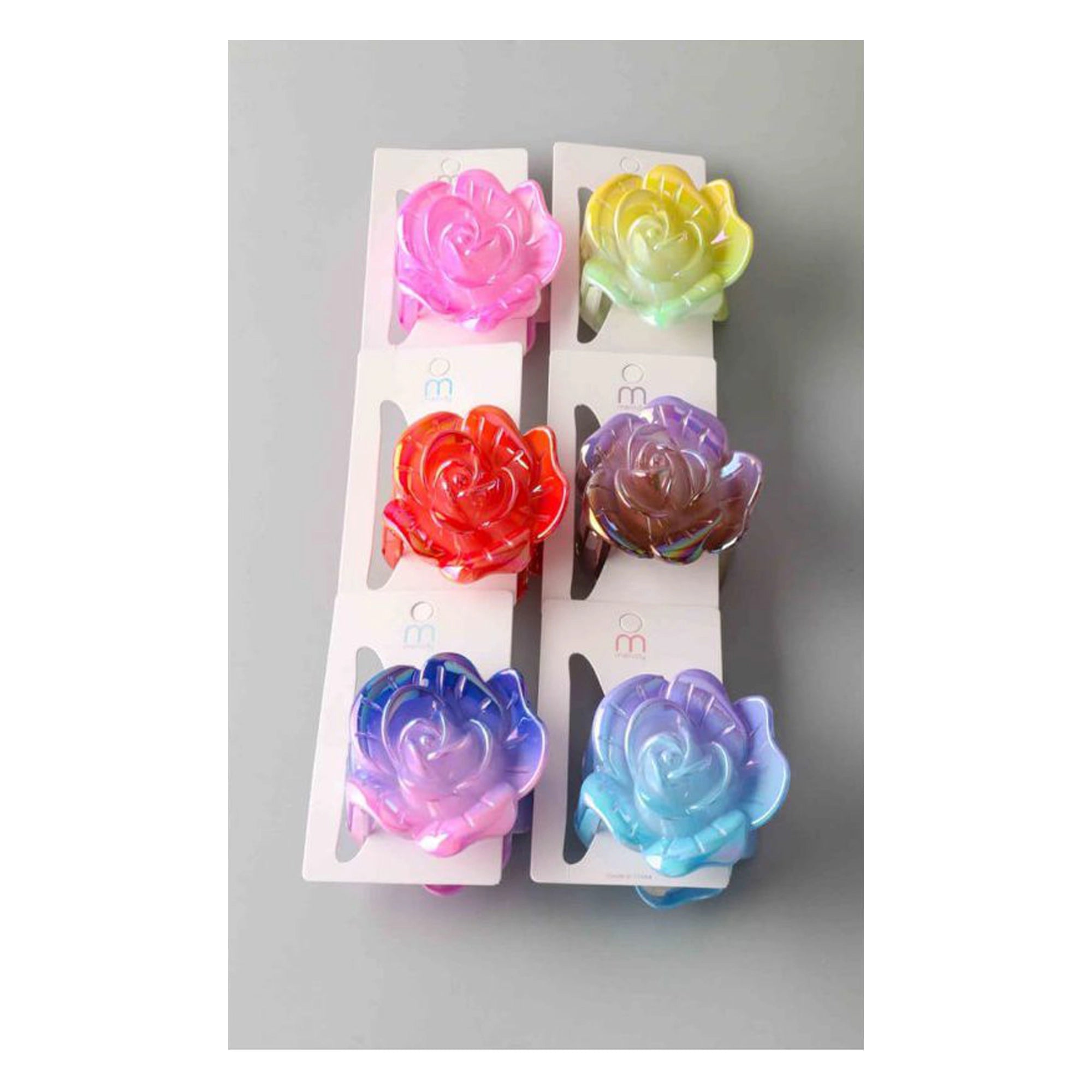 Ombre Rose Hair Claw Clip - Iridescent Floral Large Jaw Clip (HC11357)