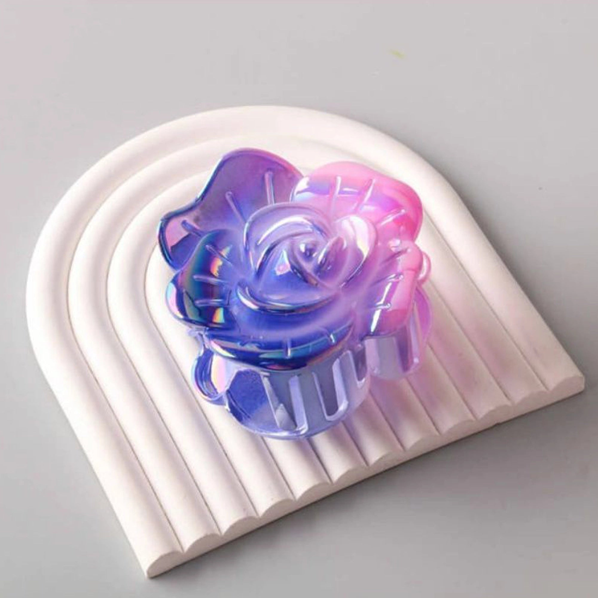 Ombre Rose Hair Claw Clip - Iridescent Floral Large Jaw Clip (HC11357)