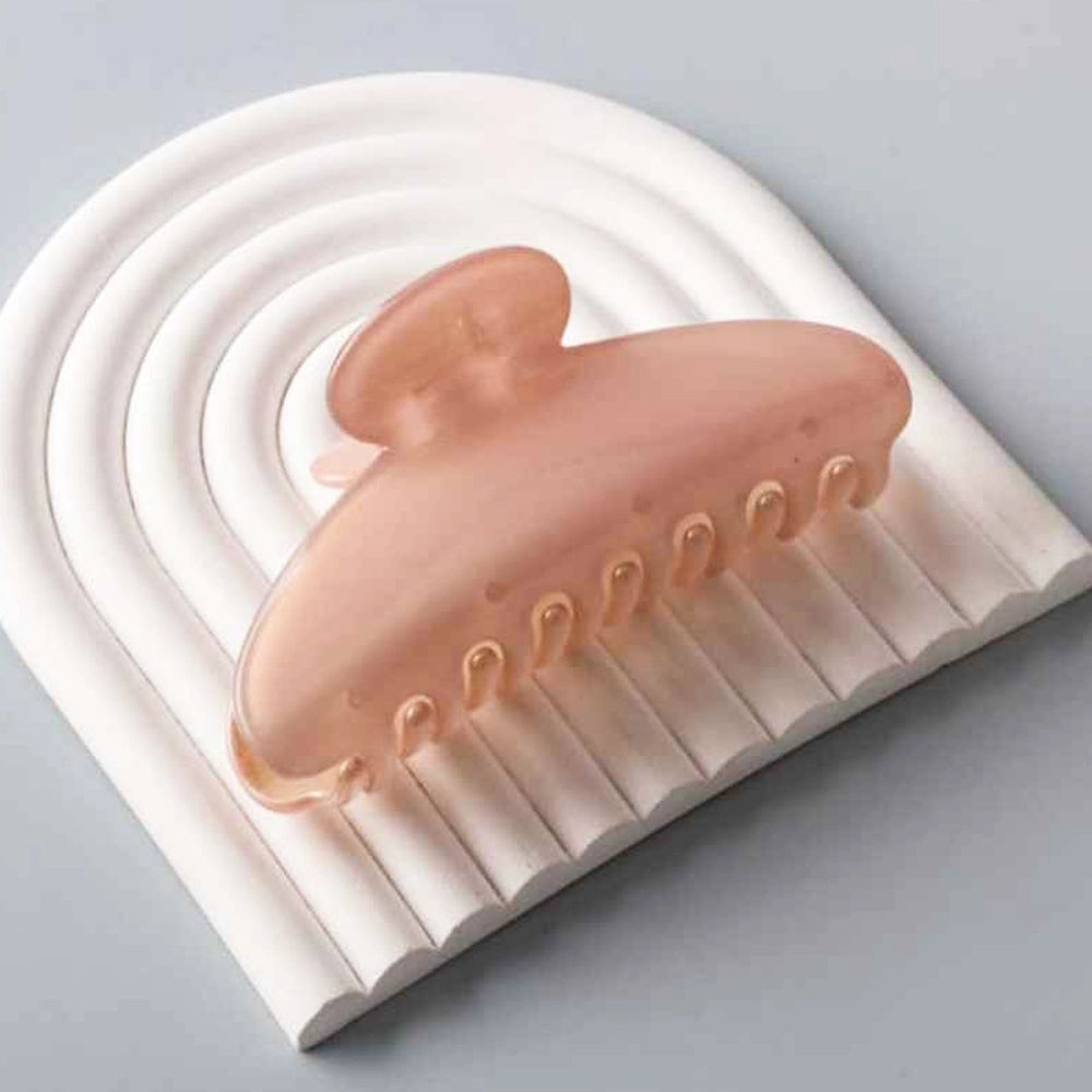 Pearlized Rounded Hair Claw Clips - 6-Piece Pastel Set (HC11400)
