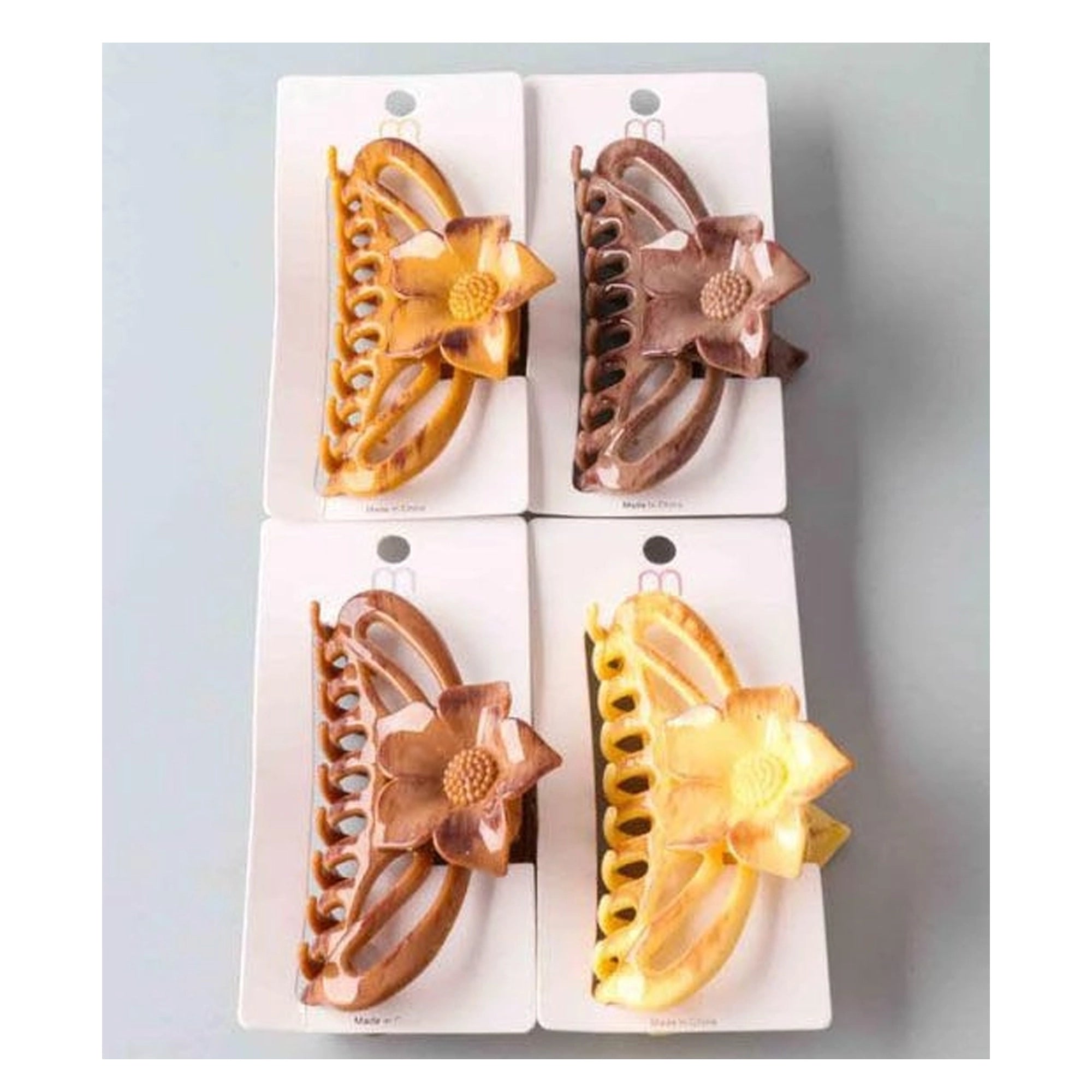 Retro Floral Matte Hair Claw Clip – Elegant Large Nonslip Acetate Hair Clamp (HC11434)