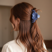 Glitter Lucky Flower Rake Claw Clip - Sparkle Floral Hair Accessory (HC11441)