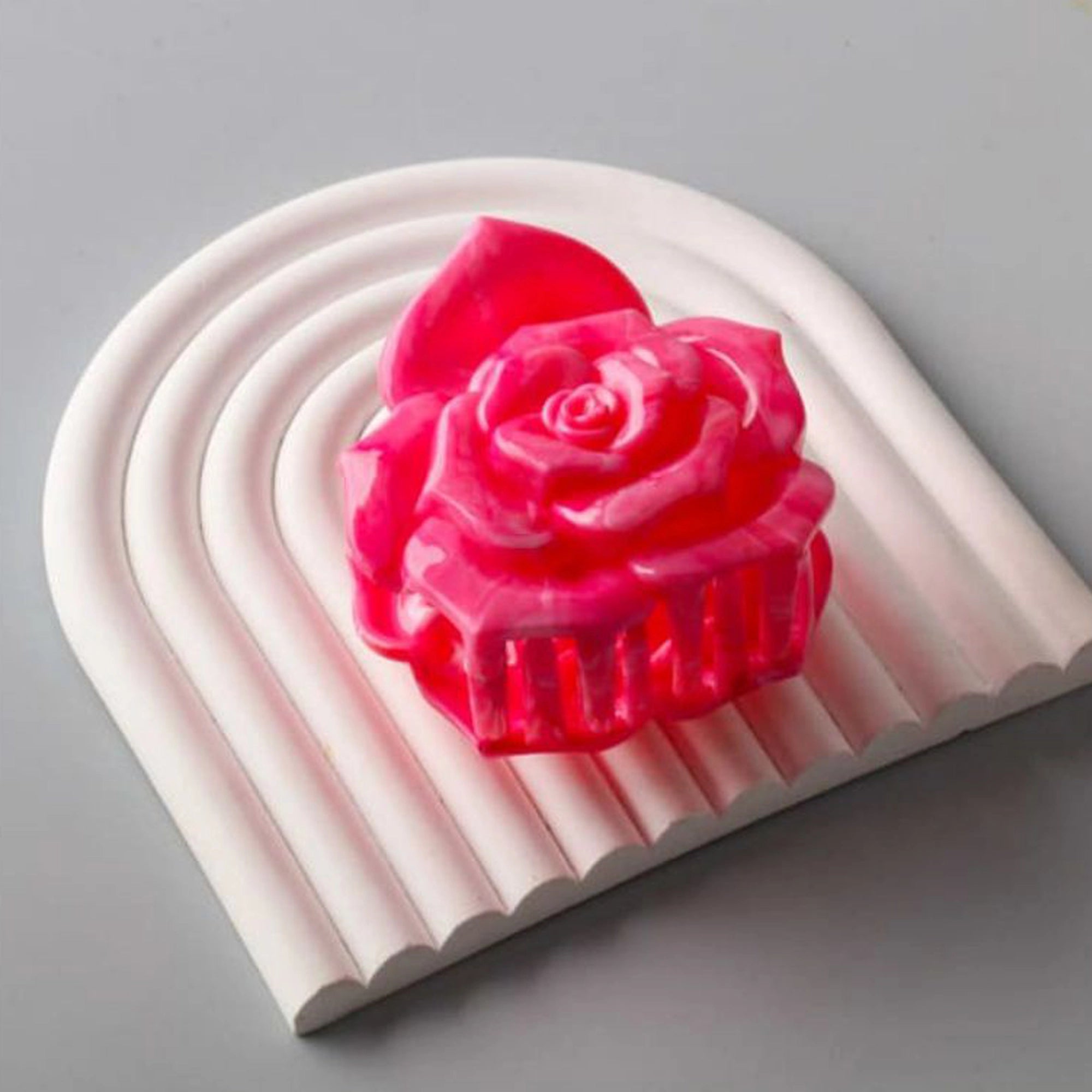Marbled Rose Hair Claw Clip - Floral Acetate Jaw Clip for Thick Hair (HC11533)