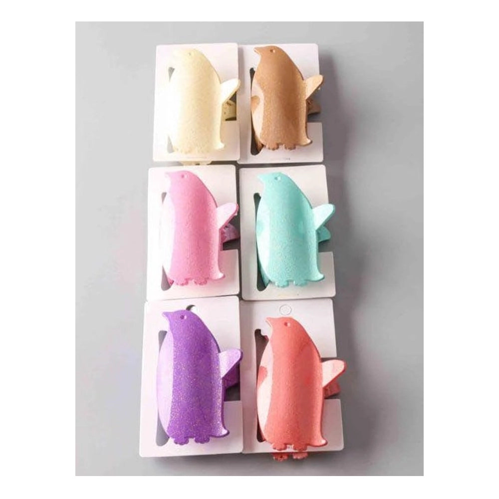 Glitter Penguin Hair Claw Clips - Adorable Animal Shaped Hair Accessories Wholesale (HC11584)
