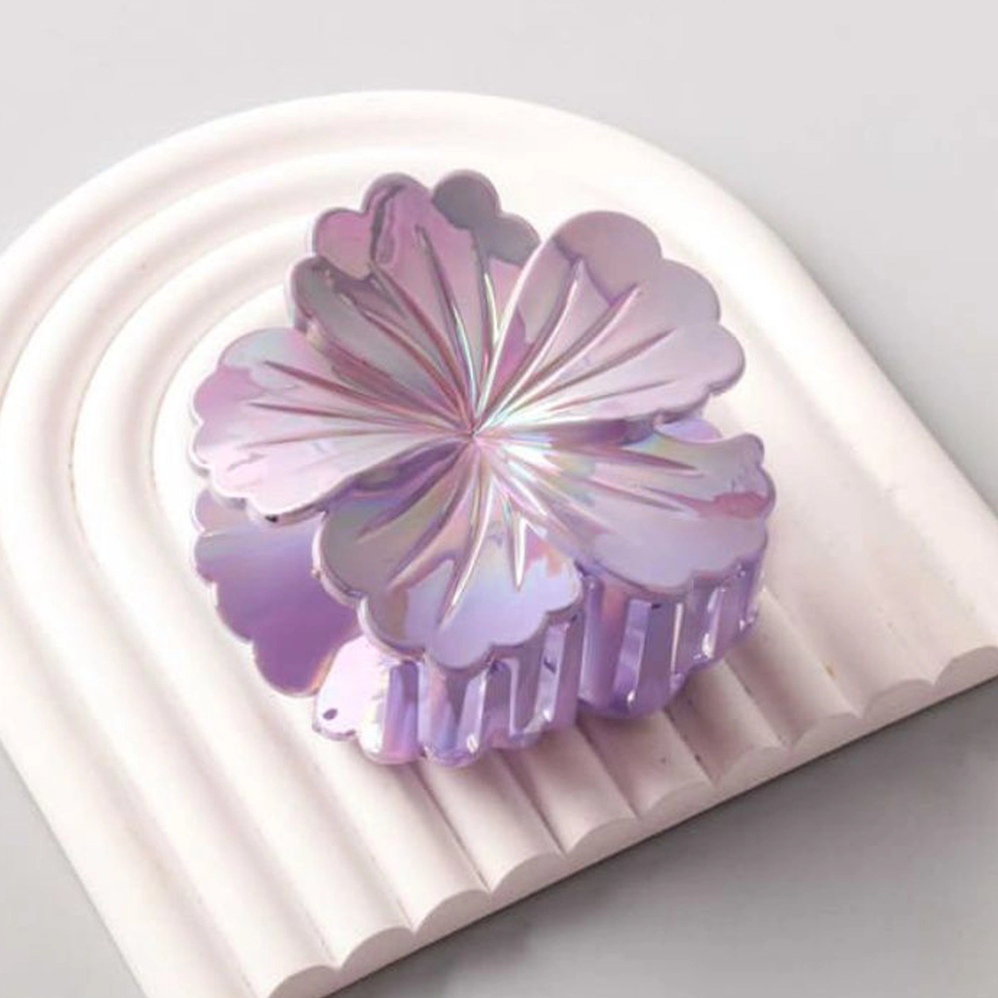 Iridescent Hibiscus Flower Hair Claw Clip - 4-Pack Floral Hair Accessories (HC11677)