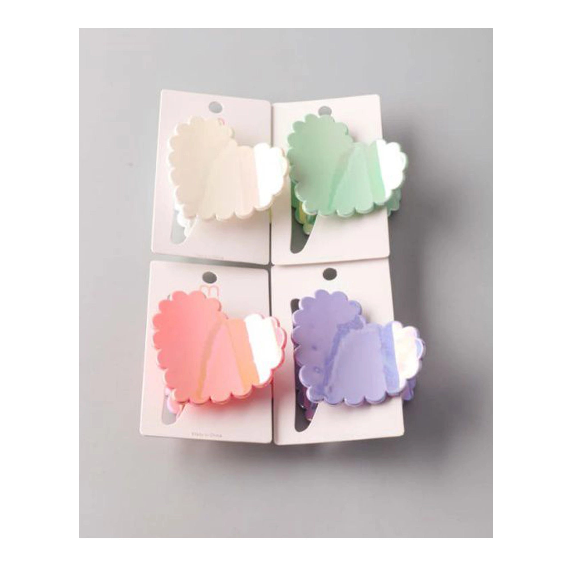 Scalloped Heart Hair Claw Clip - Pastel Acetate Hair Accessory (HC11678)