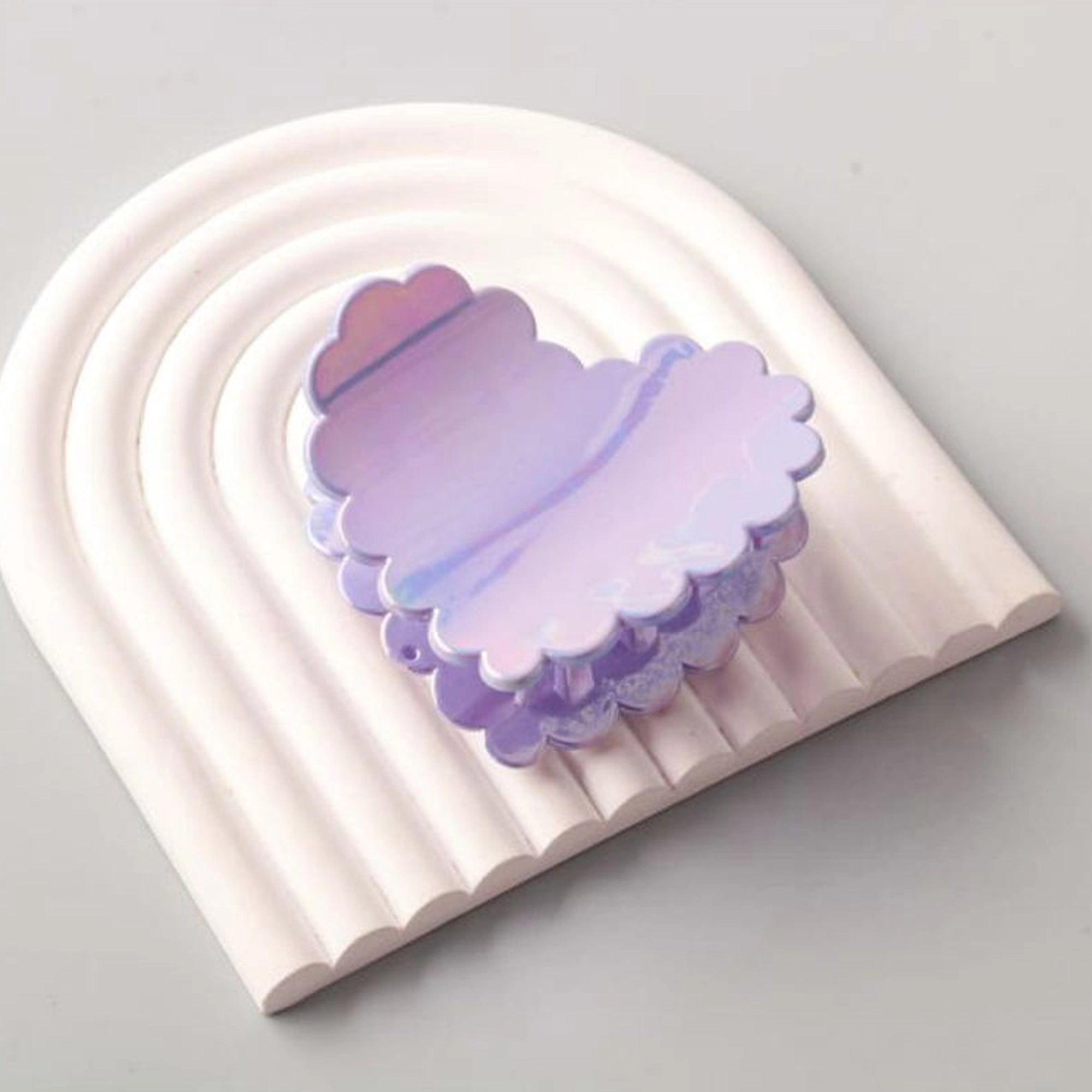 Scalloped Heart Hair Claw Clip - Pastel Acetate Hair Accessory (HC11678)