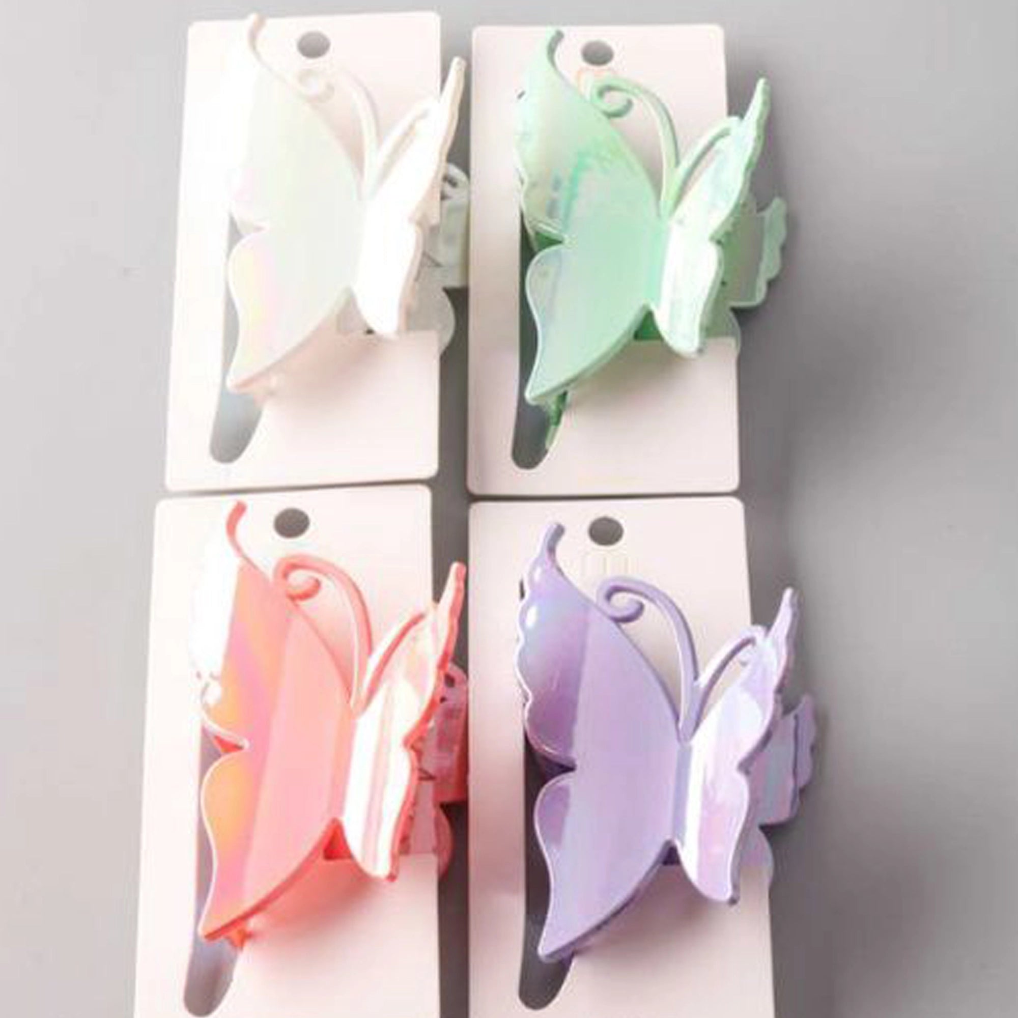 Iridescent Asymmetric Butterfly Hair Claw Clip - 4 Color Assortment (HC11685)
