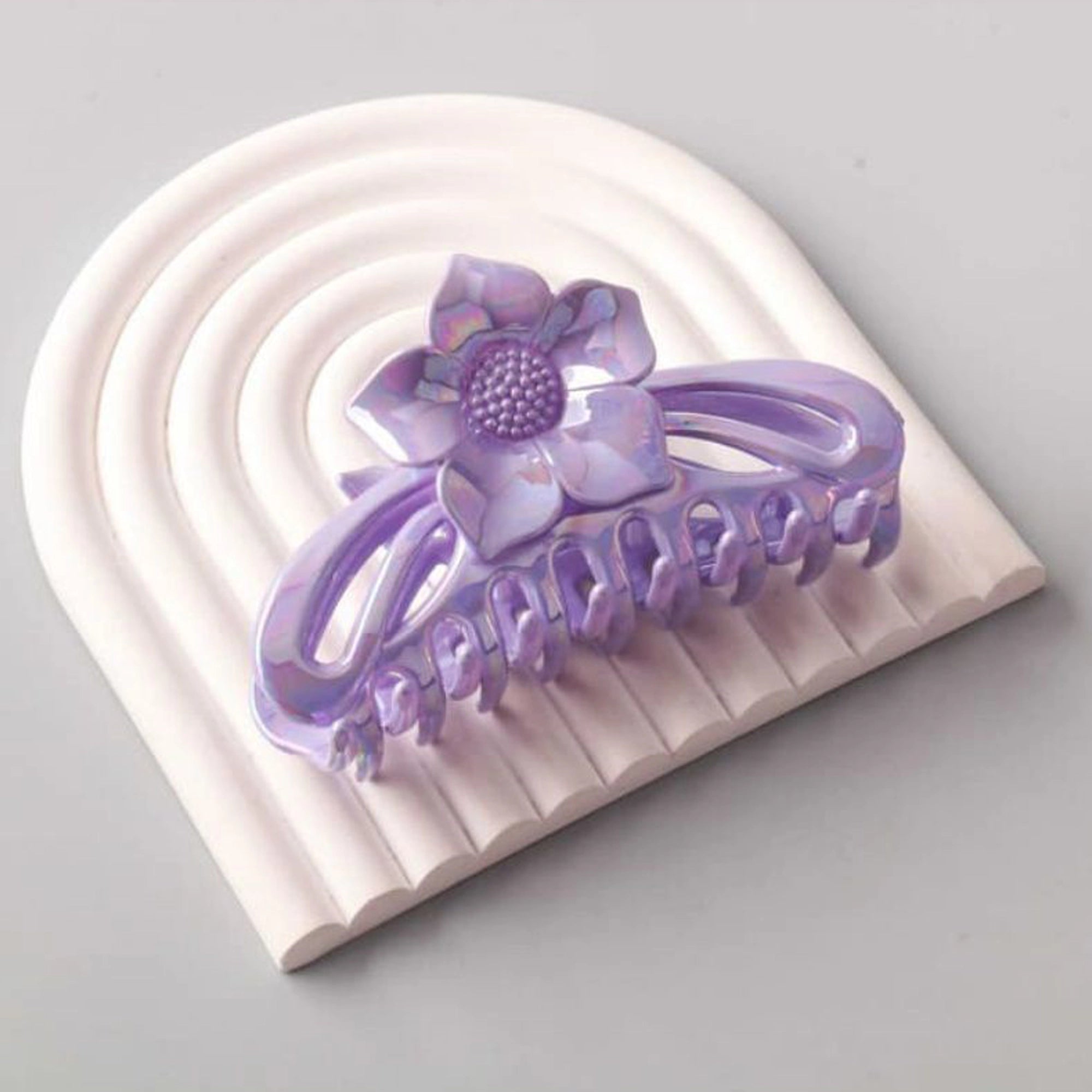 Sunflower Iridescent Rake Hair Claw Clip – Large Floral Nonslip Jaw Clip (HC11686)