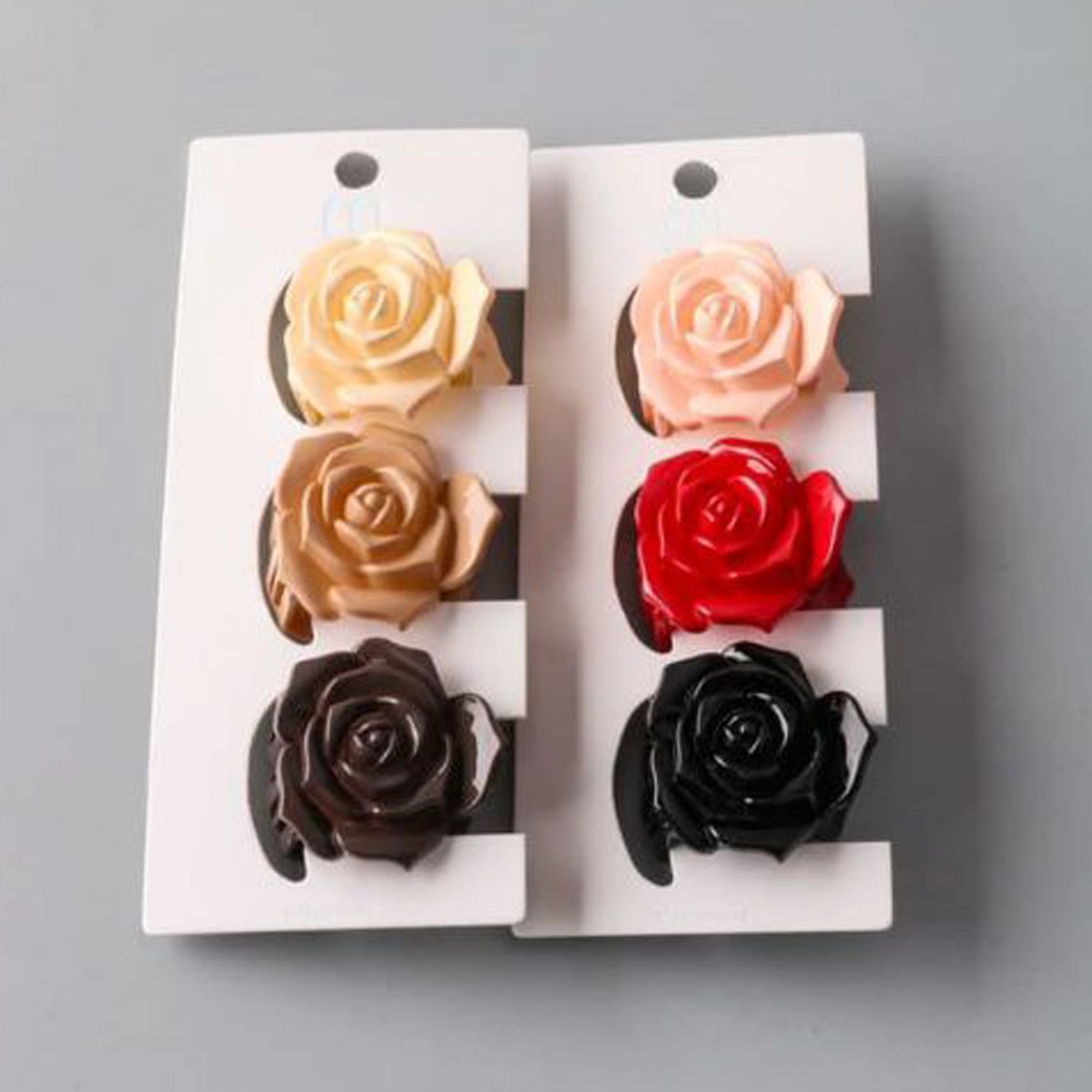 Rose Mini Flower Hair Claw Clips - 3-Piece Set (HC11725)
