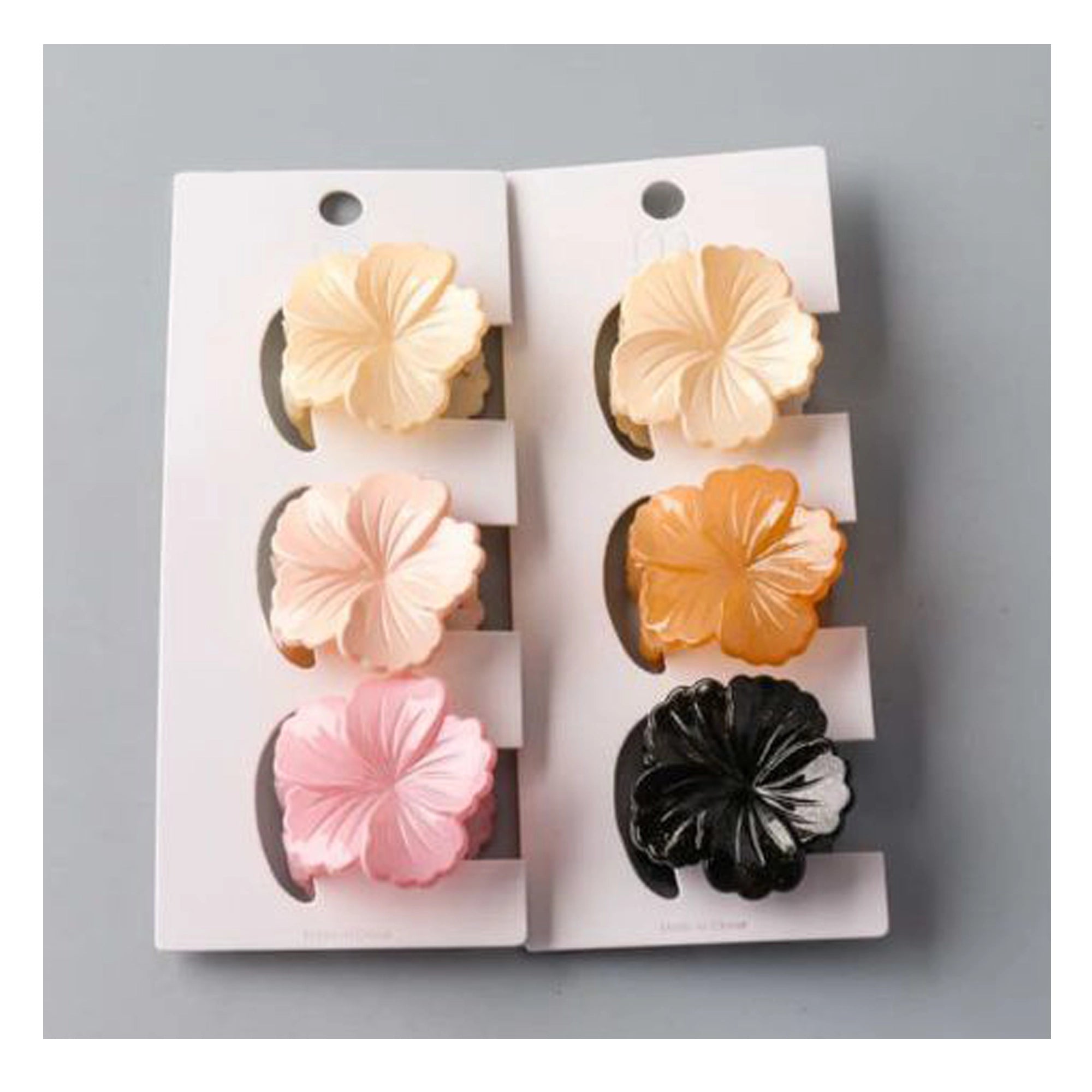 Hibiscus Floral Mini Hair Claw Clips – Elegant Flower Hair Accessories (HC11729)